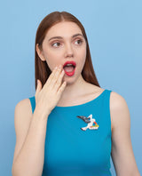 Seagull at the Chippy Brooch