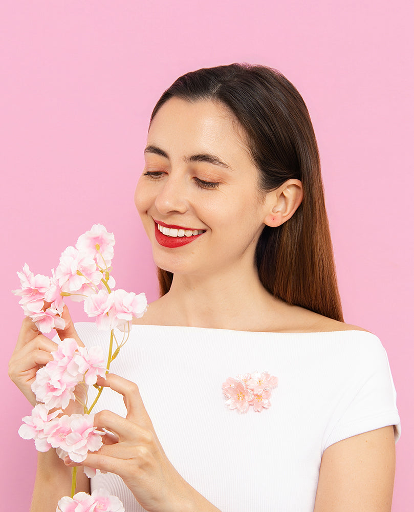 Serene Sakura Blossom Brooch