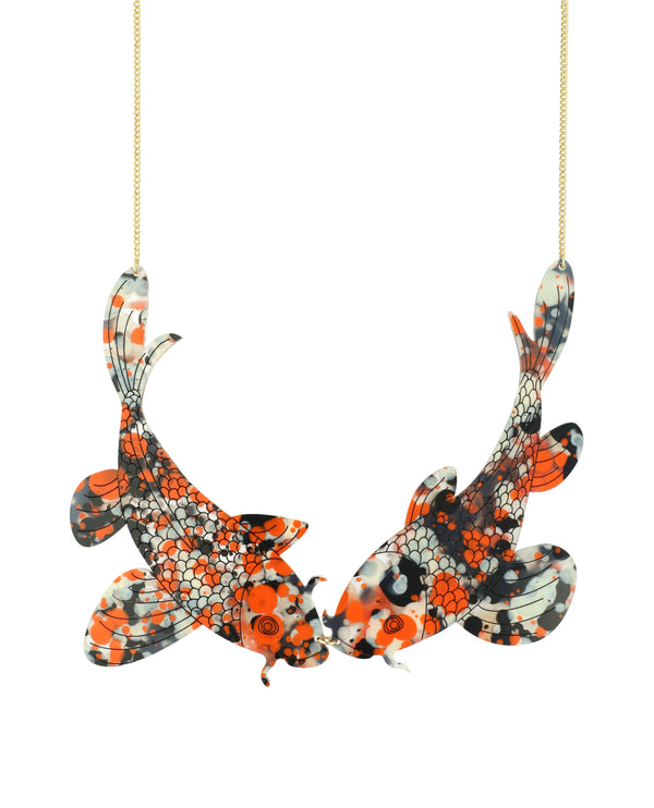 Showa sanshoku koi fish necklace