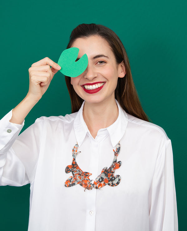 Showa sanshoku koi fish necklace