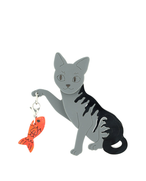Slender Cat Custom Brooch