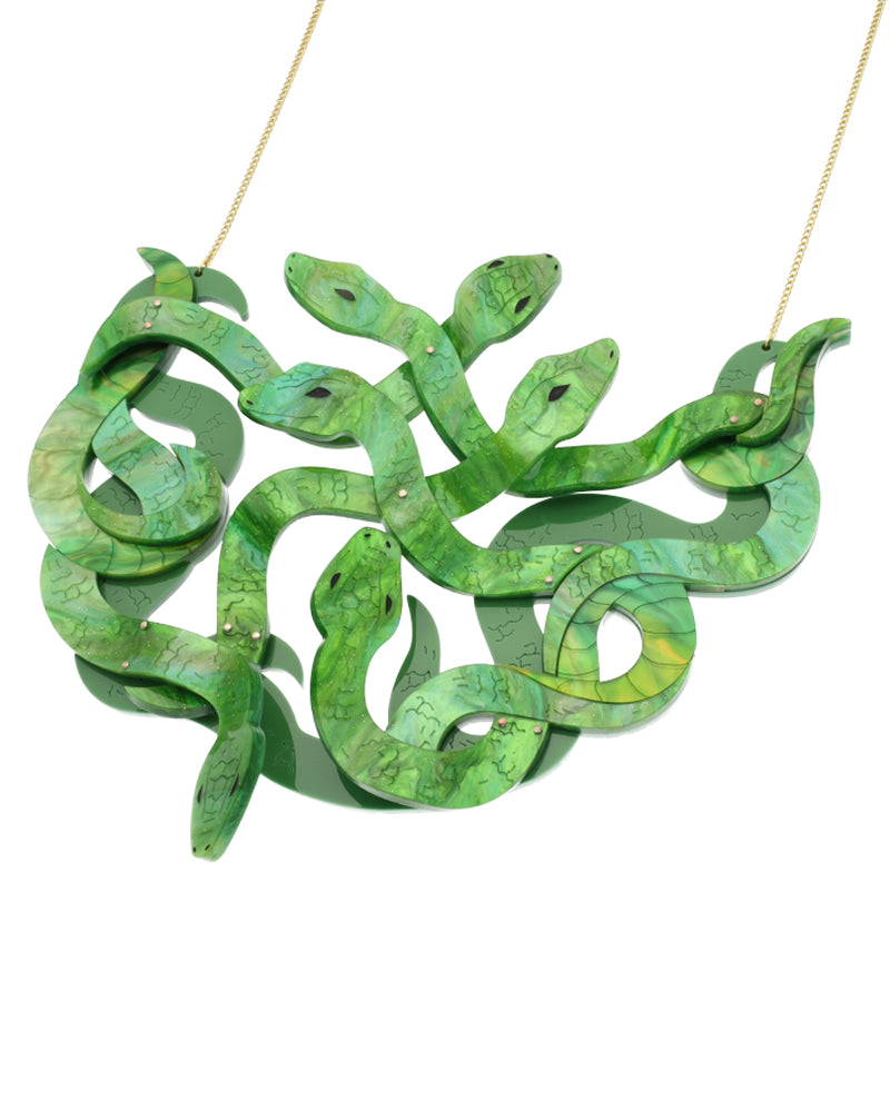 Slithery Medusa Serpents Necklace