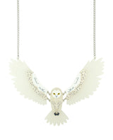 Snow Barn Owl Guardian Necklace