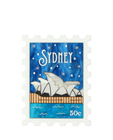 Snowy Sydney Stamp Brooch