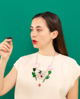 Spider’s Rose Garden Web Necklace