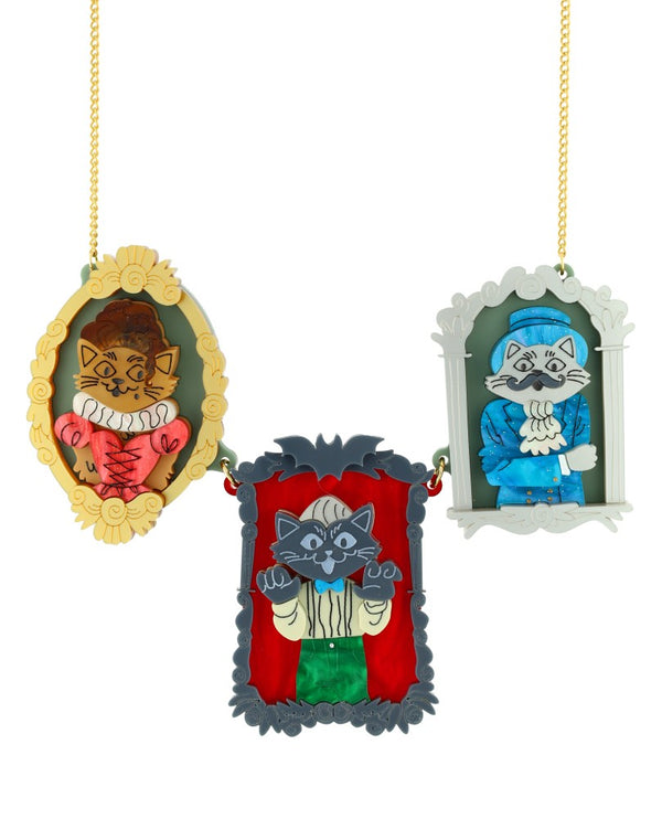 Spine-Chilling Kitty Portraits Necklace