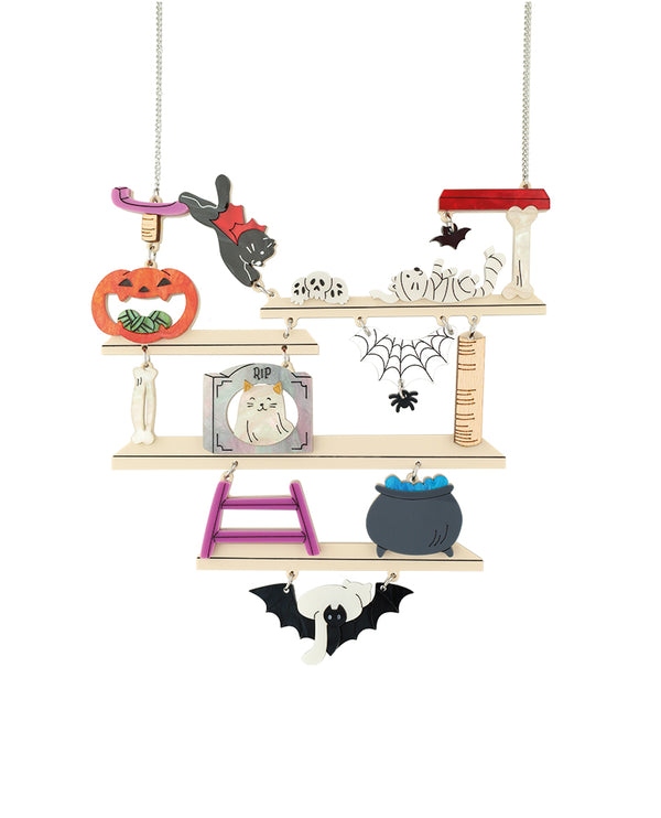 Spooky Cat Tree Necklace