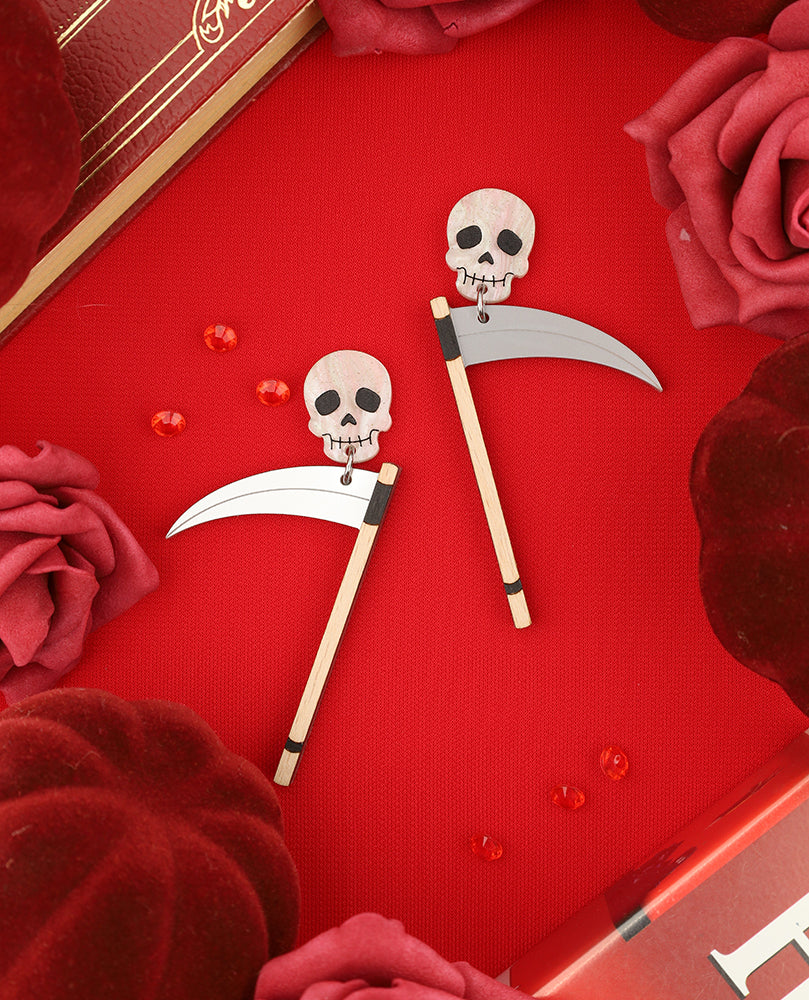 Spooky Scythe of Death Earrings