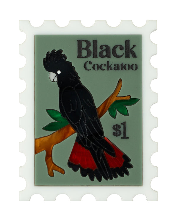 Squawk Cockatoo Stamp Brooch