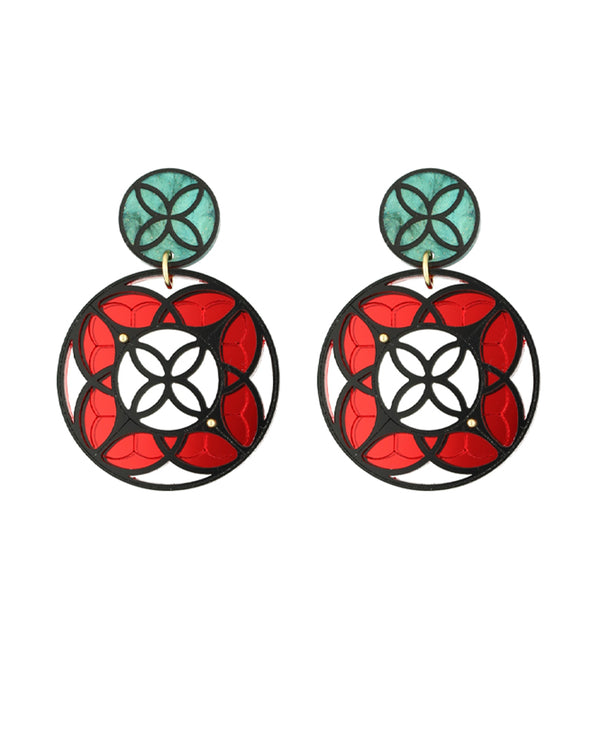 Stained Rosette Earrings