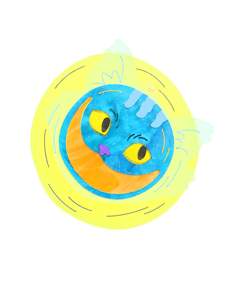 Starry Cheshire Cat Night Brooch