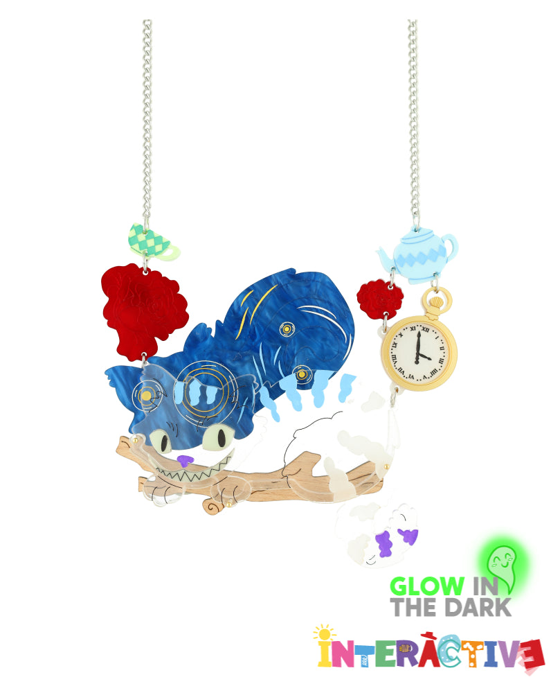 Starry Night Cheshire Cat Necklace -Interactive-