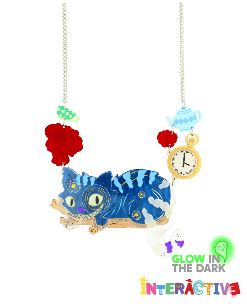 Starry Night Cheshire Cat Necklace -Interactive-