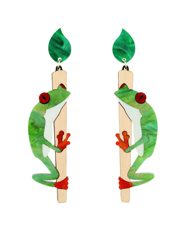 Sticky froggy earrings