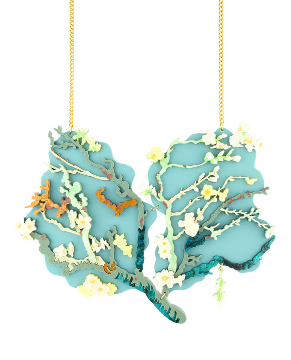 Strokes of Almond Blossoms Statement Necklace