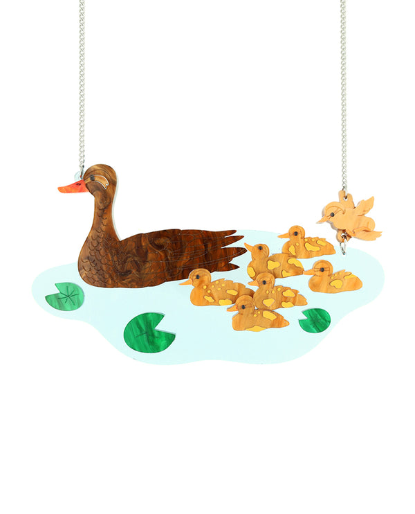 Swimming with Mama Duck Necklace