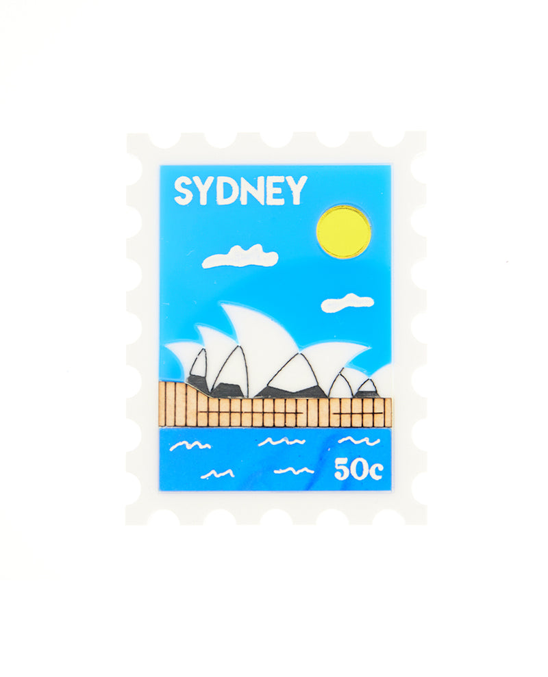 Sydney Opera House Stamp Brooch