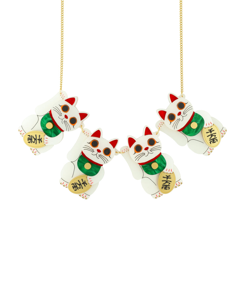 The Fabulous Four maneki neko Necklace