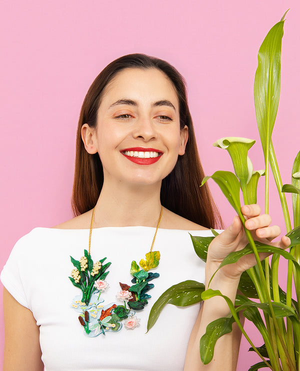 Through the Reeds and Lily Pads Necklace
