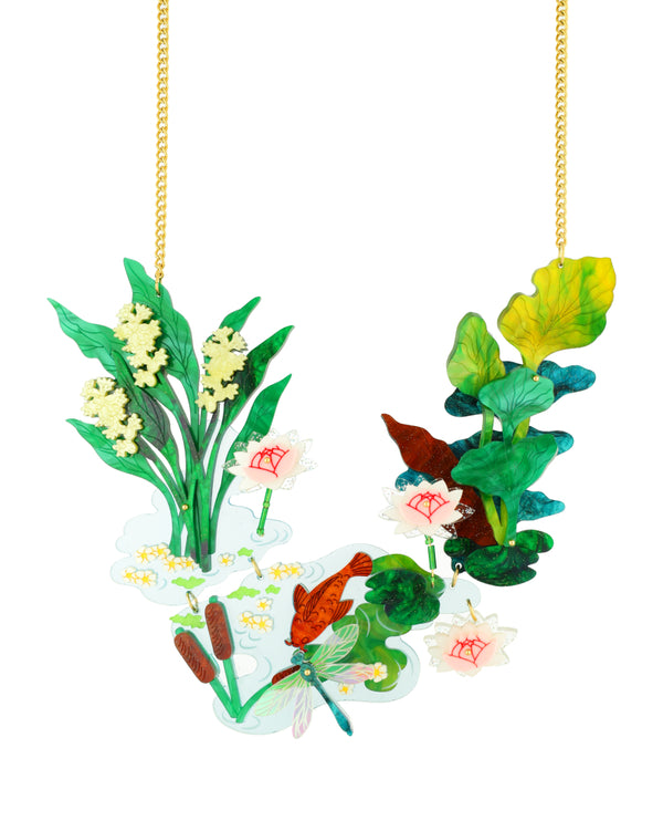 Through the Reeds and Lily Pads Necklace