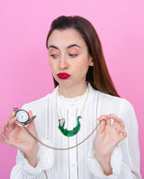 Tick-Tock The Crocodile Clock Necklace