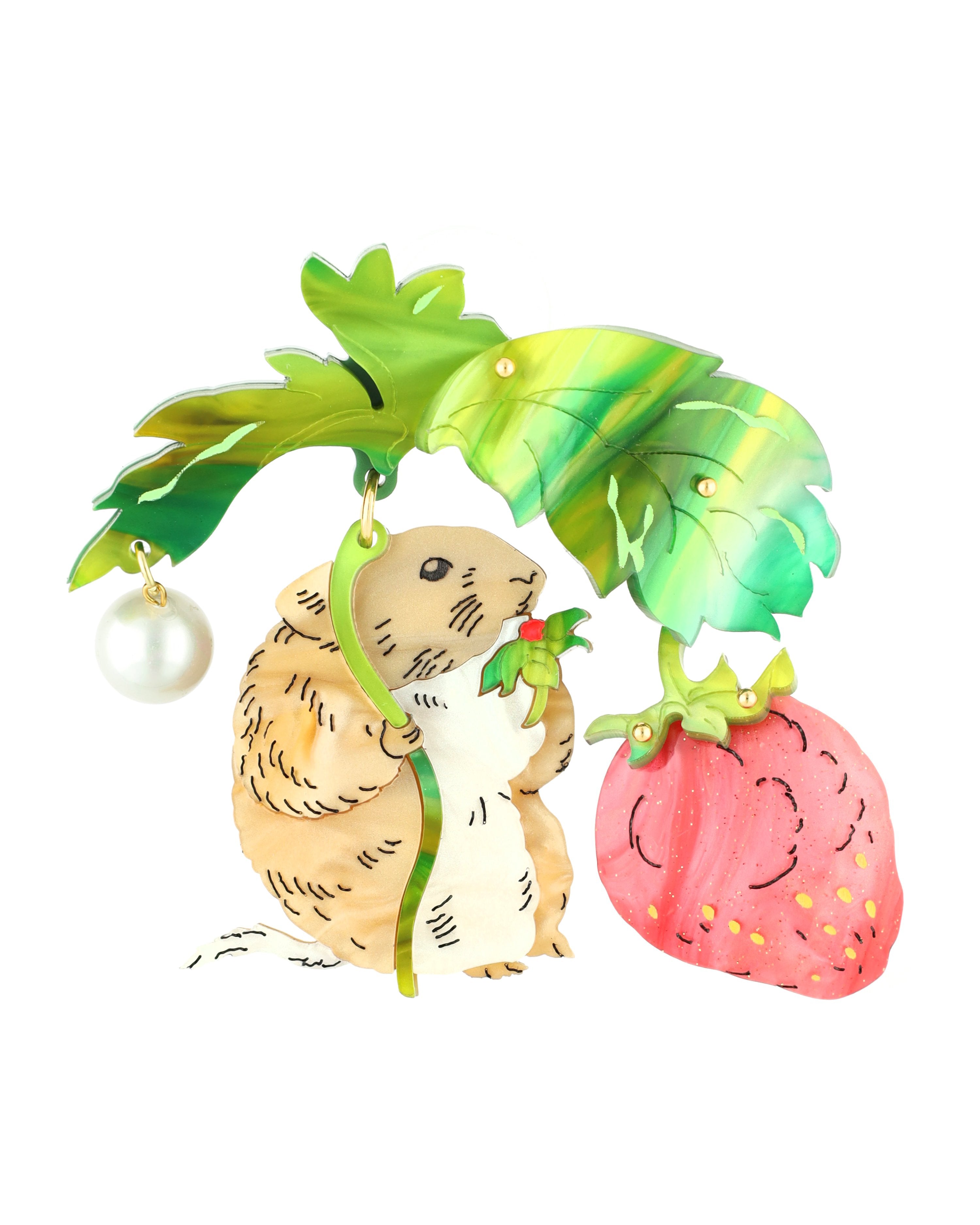 Timmy Willie munching on Strawberry Brooch