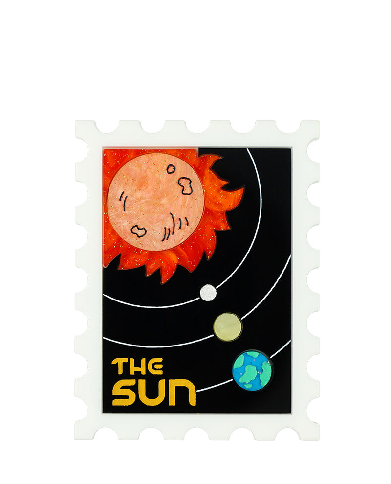 Too Close to the Sun Stamp Brooch