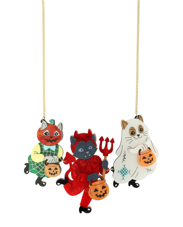 Trick Or Treat Kitties Necklace