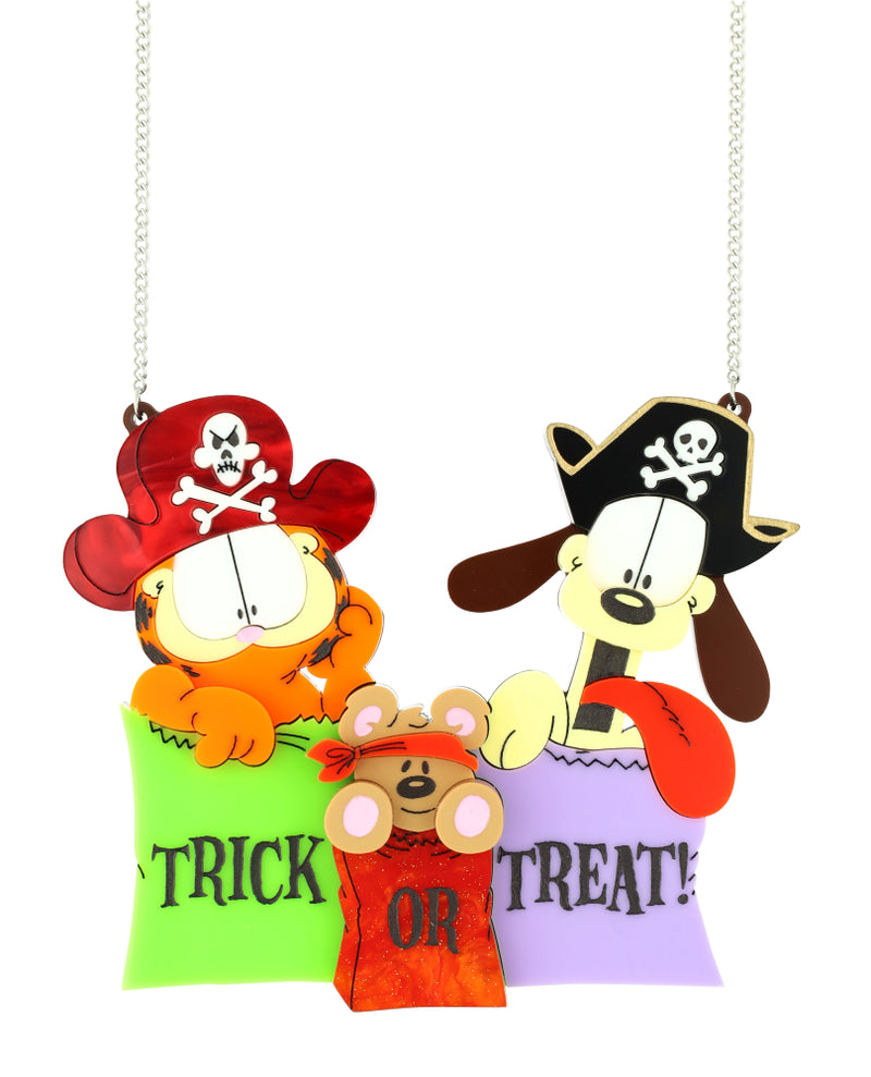 Trick or Treat with Odie and Garfield Necklace