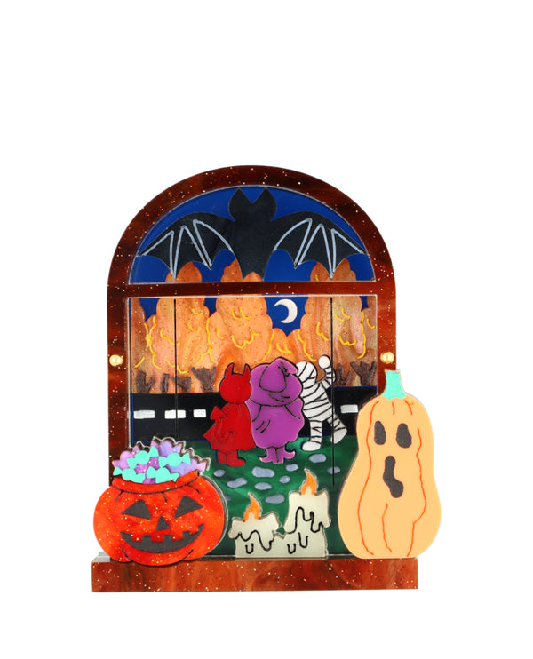 Tricks and Treats from my Window brooch