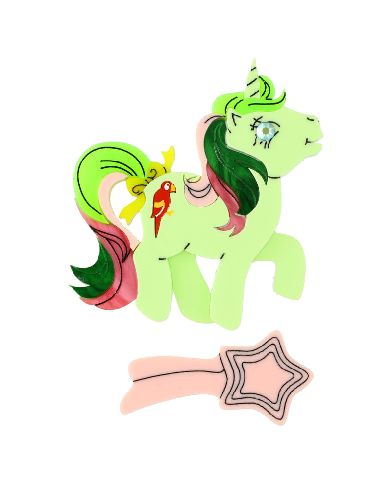Twinkle-Eyed Mimic with her Hairbrush Brooch