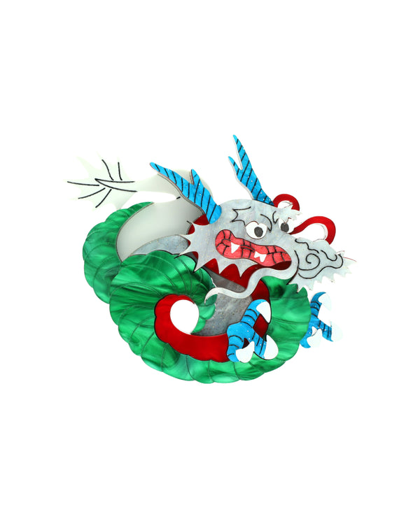Ukiyo-e Majestic Dragon Brooch