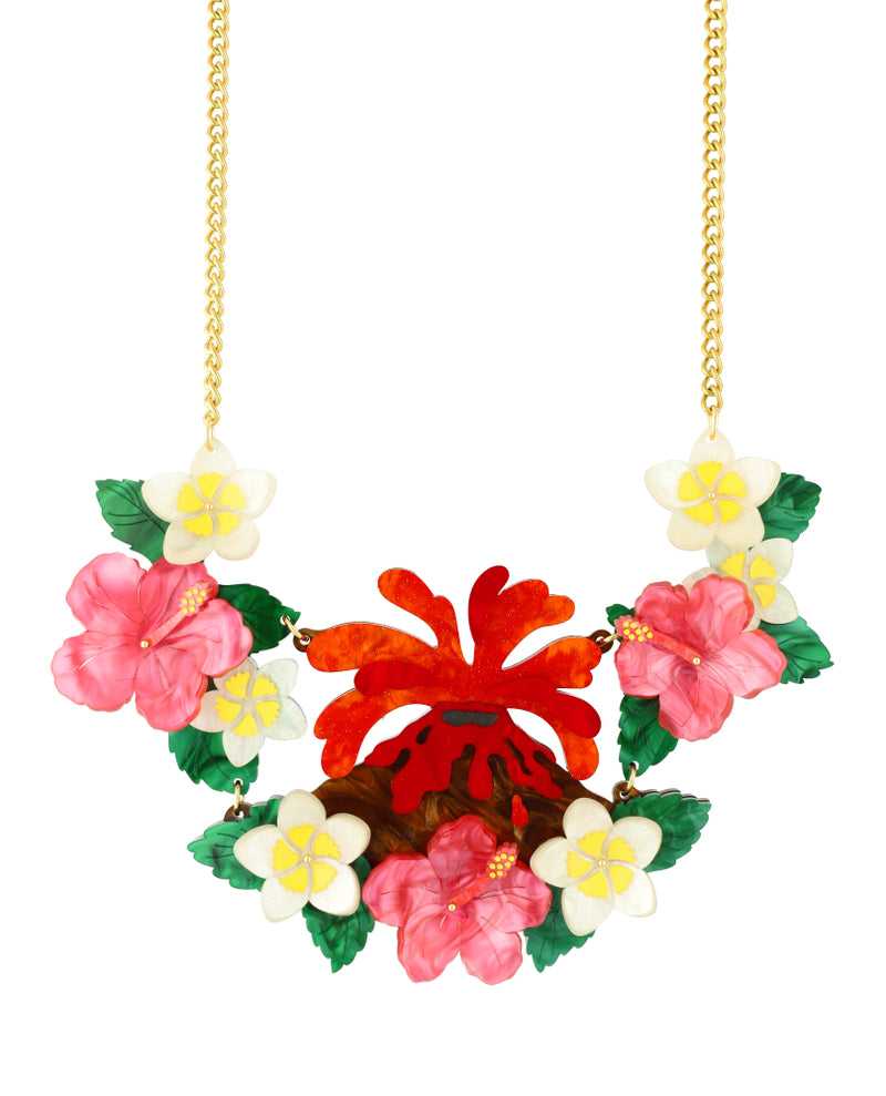 Volcanic Eruption in Tropical Paradise Necklace