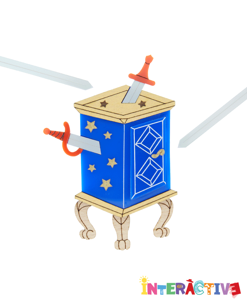 Watch My Sword In Box Trick Brooch -interactive- – La Vidriola