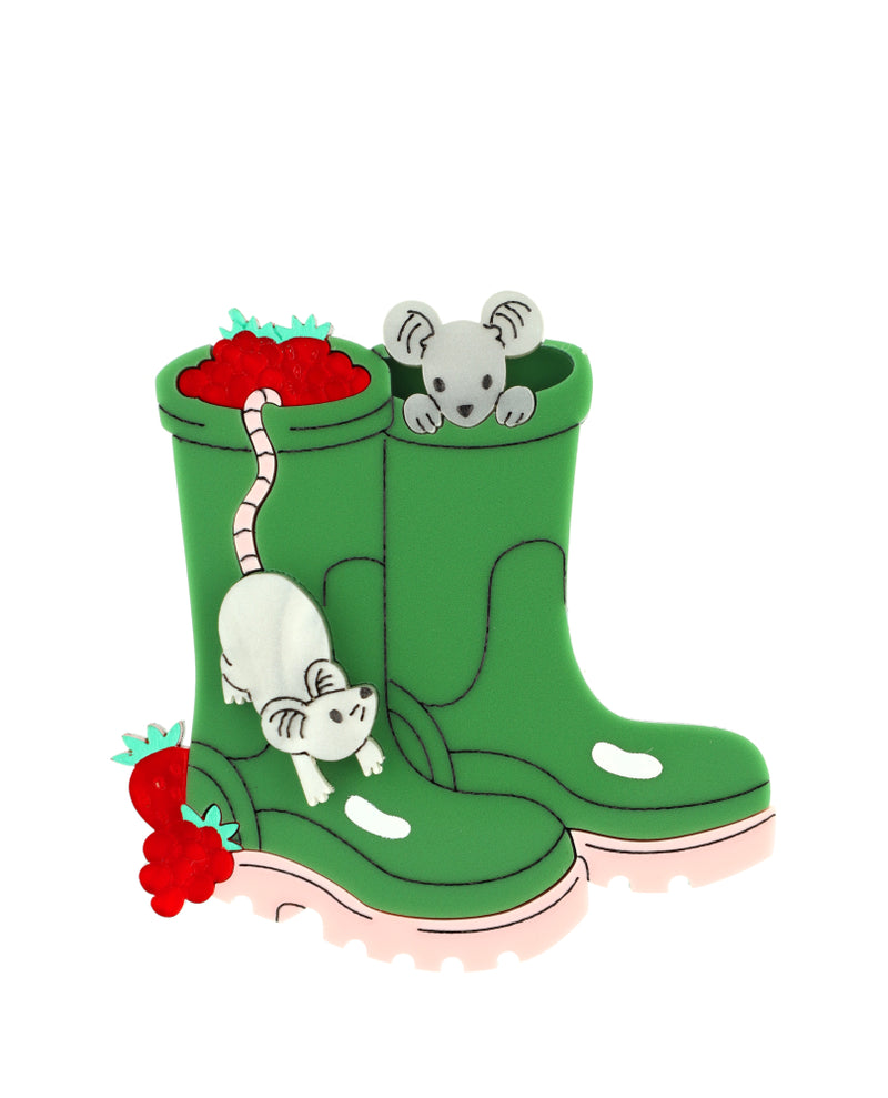 Wellies in the Field Brooch