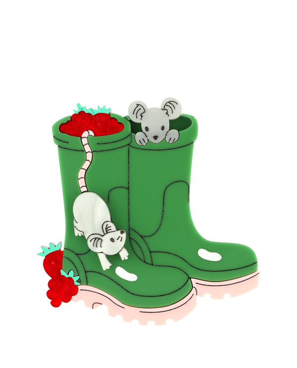 Wellies in the Field Brooch