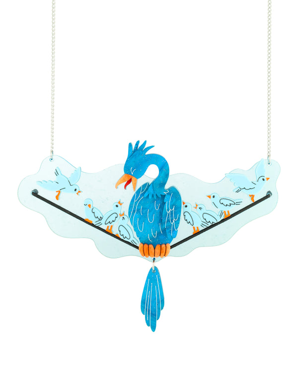 Who’s Perched on the Phoneline? Necklace