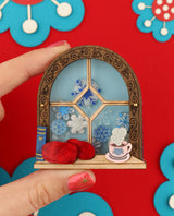 Window Sill, Cocoa Chill Brooch