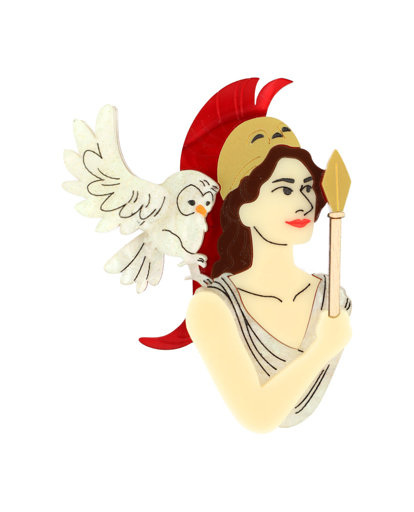 Wise Athena with her Owl Brooch