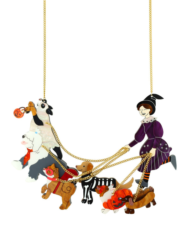 Woof or Treat Dogwalker Necklace