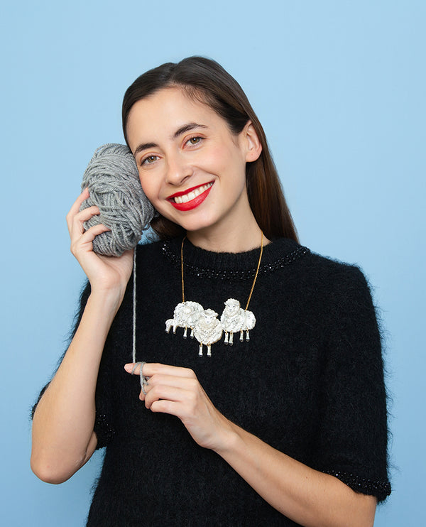 Wooly Sheep Family Necklace