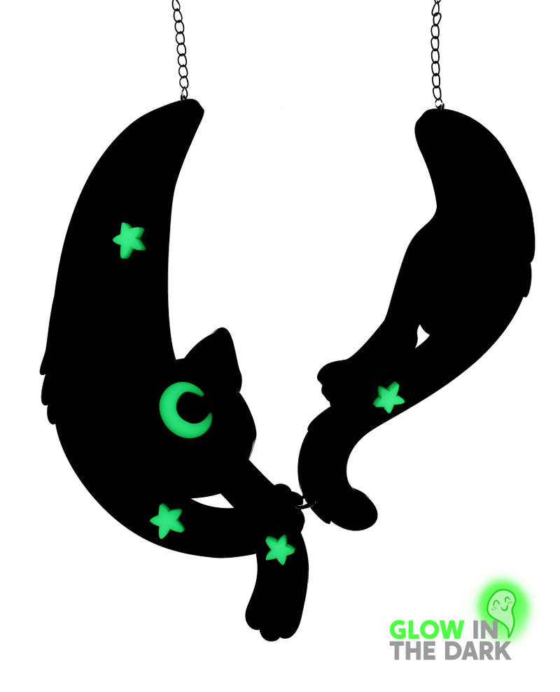 Wrap Around Starry Cat Necklace -Glow In The Dark-
