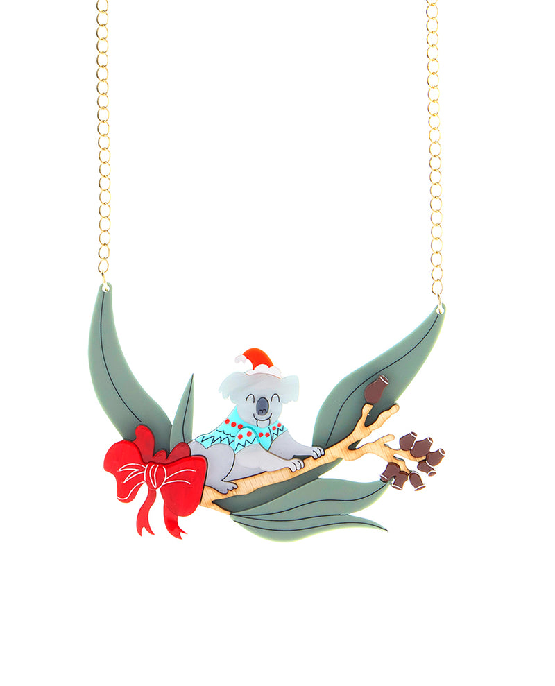 A Crimbo Koala in Their Gumtree Necklace
