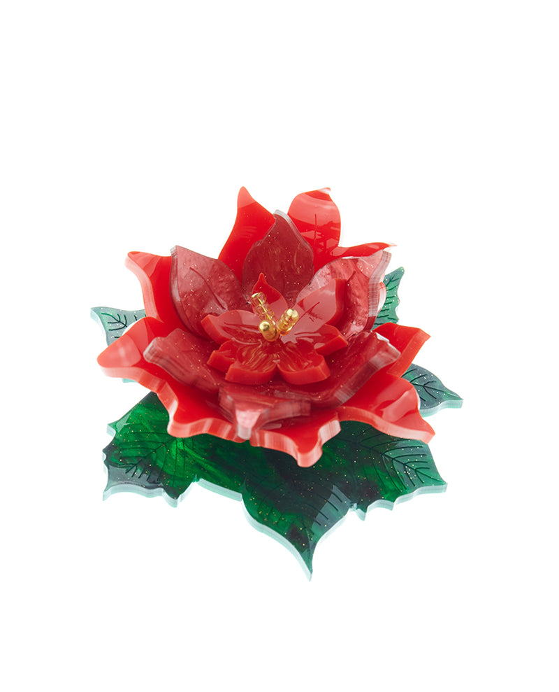 A Very Festive Poinsettia Brooch