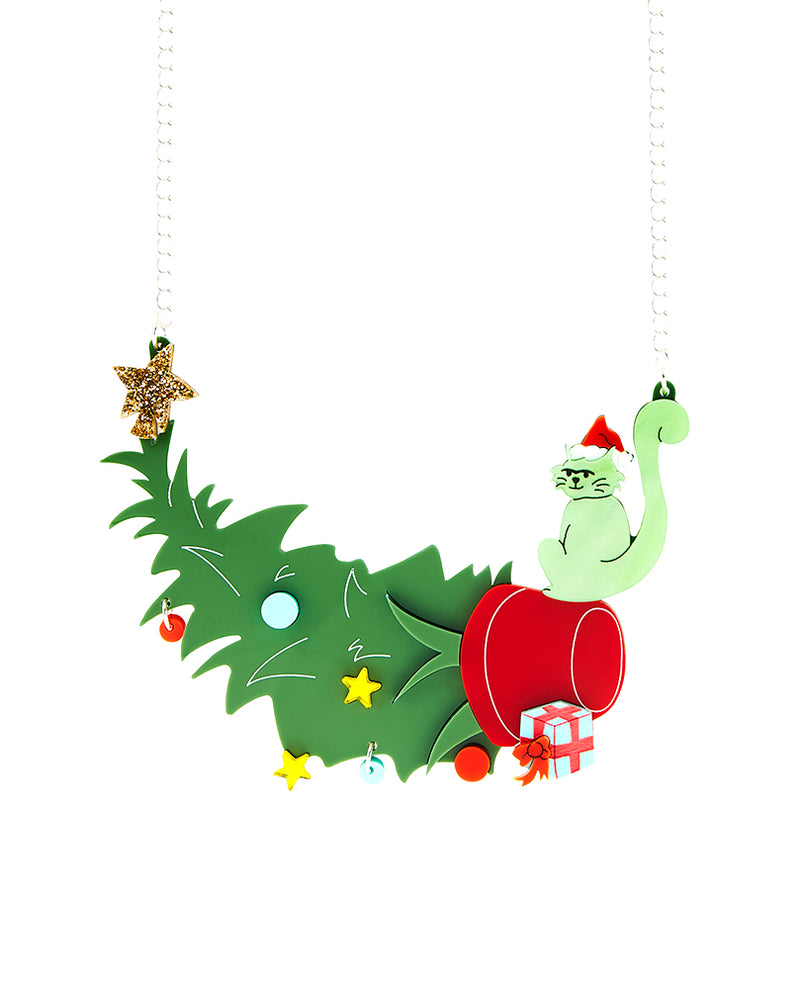A very Cheeky Christmas Cat Necklace
