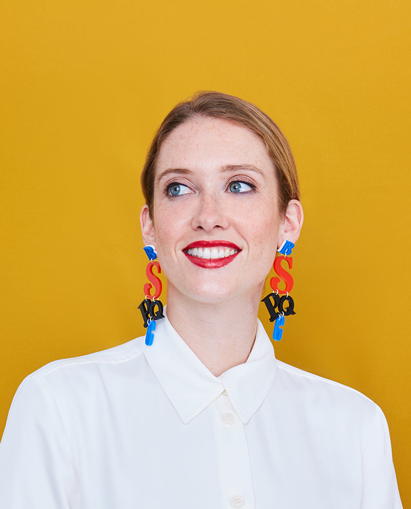 Abstract Typography Earrings