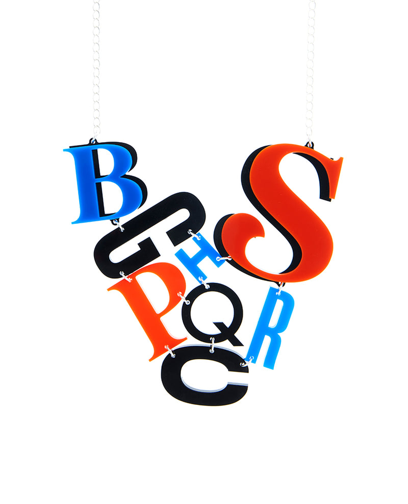 Abstract Typography Necklace