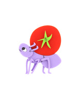 Ant and Cherry Tomato brooch