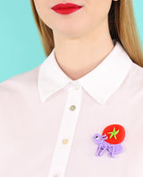 Ant and Cherry Tomato brooch