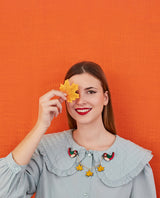 Autumn Leaves Birds Brooch
